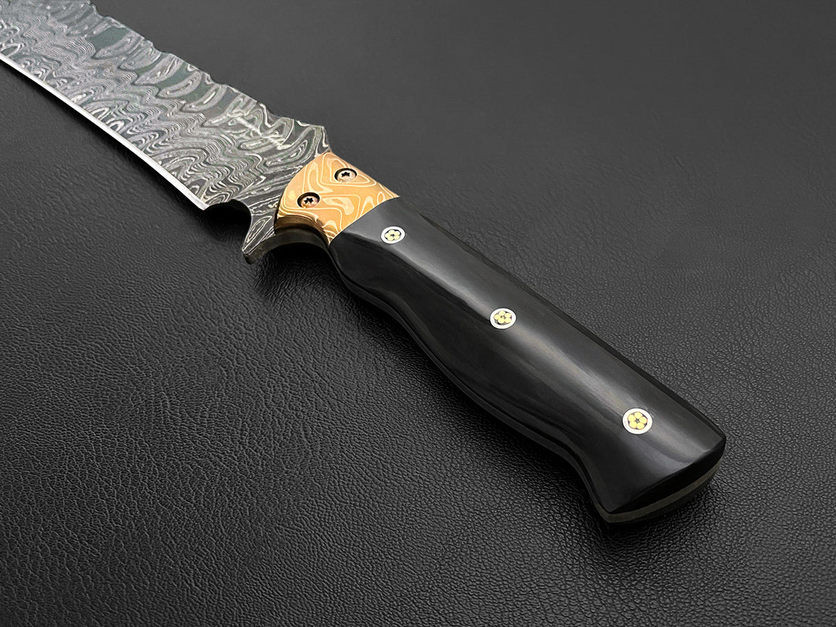 Resolve | Clip Point Bowie Knife | Dawson Select Steel | Buffalo Horn - Image 3