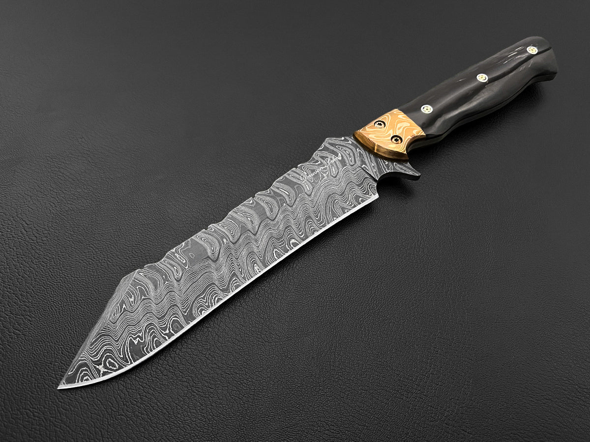 Resolve | Clip Point Bowie Knife | Dawson Select Steel | Buffalo Horn - Image 4