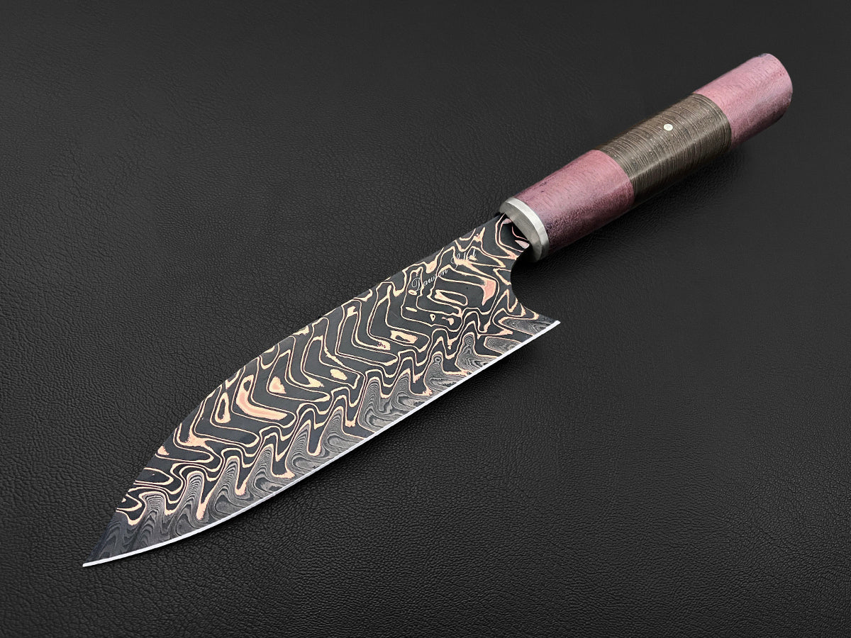 Kiso HG | Japanese-style Santoku Culinary Knife | Dawson Select Steel | Purple Heart + Wenge Wood - Image 3