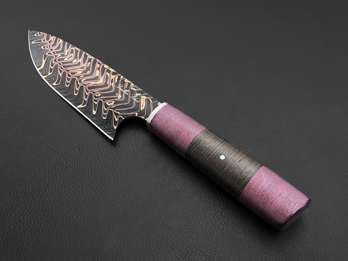 Kongen | Japanese-style Culinary Knife | Dawson Select Steel | Purple Heart + Wenge Wood - Image 2