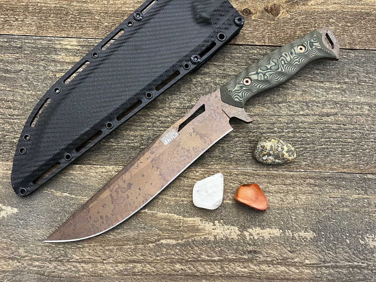 Seraphim CP (Crusher Pommel) | Urban Survival Bowie | CPM-MagnaCut Steel | Arizona Copper Finish - Image 2